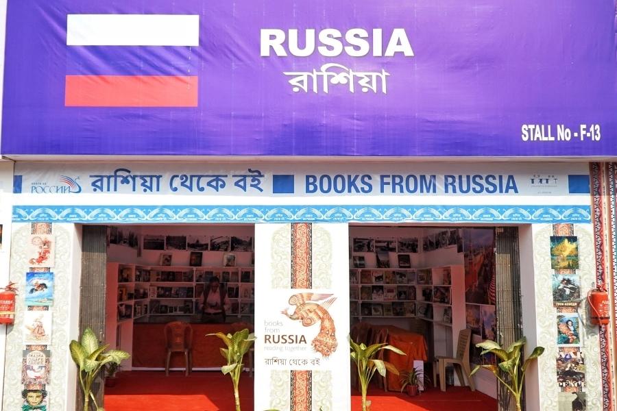 Russian stall, F-13, takes a superior stand as a nation preserving its heritage and literature through displays