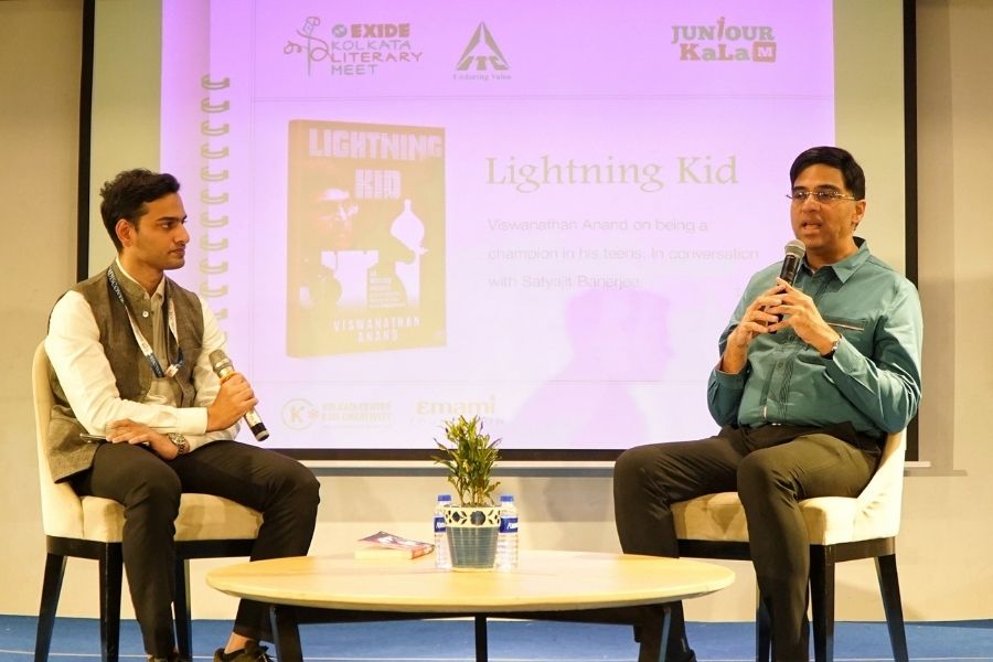 Anand was in conversation with Satyajit Banerjee for a Junior Kalam session at KCC