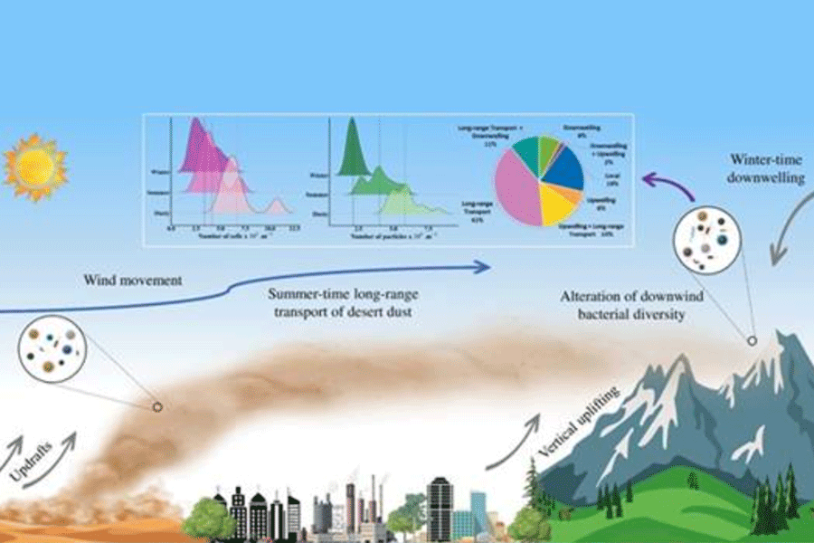 Schematic illustrating the Himalayan hill-top atmospheric bacterial community