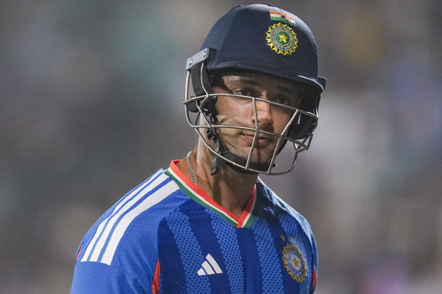 India's Shivam Dube walks off the field after being dismissed during the fourth T20I cricket match between India and New Zealand, at ACA-VDCA Cricket Stadium, in Visakhapatnam, Andhra Pradesh, Wednesday, Jan. 28, 2026.