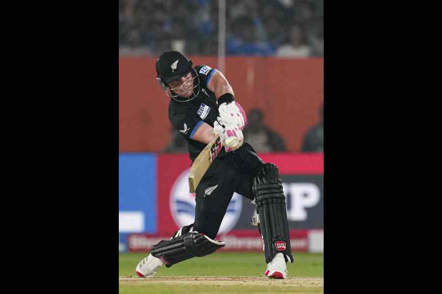 Man of the Match Tim Seifert during his 36-ball 62 in New Zealand’s 50-run win against India in the fourthT20I in Visakhapatnam on Wednesday.