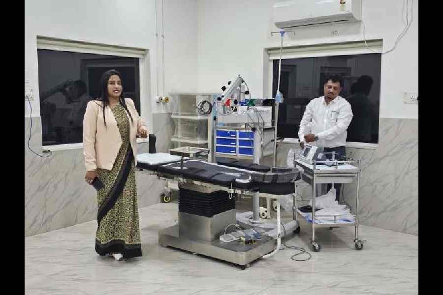 The ophthalmology operation theatre equipped with microscope and A-scan machine