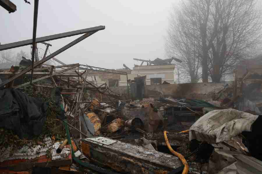 A resident inspects a compound of Holy Dormition Monastery, which was hit during an overnight Russian drone strike, amid Russia's attack on Ukraine, in Odesa, Ukraine January 28, 2026.