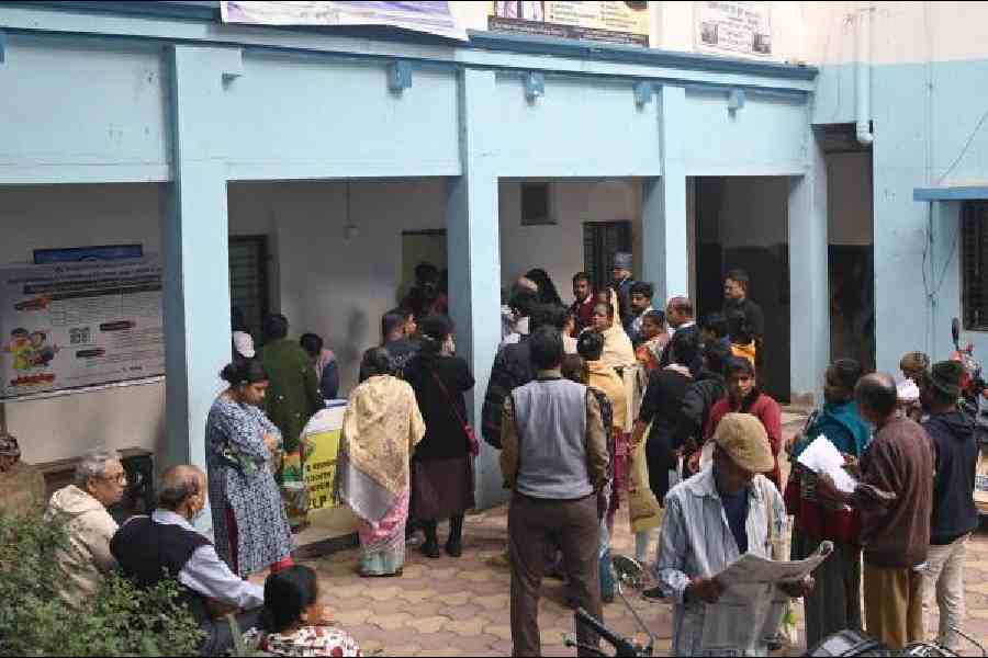 Voters at a school in Chetla for SIR hearingsin December last year