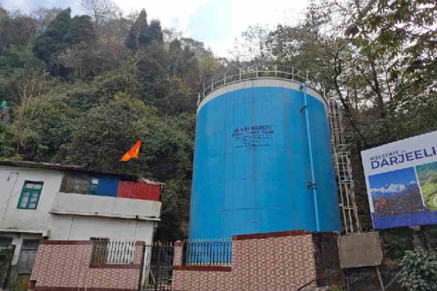 A water tank set up in Darjeeling as part of the AMRUT project. File picture