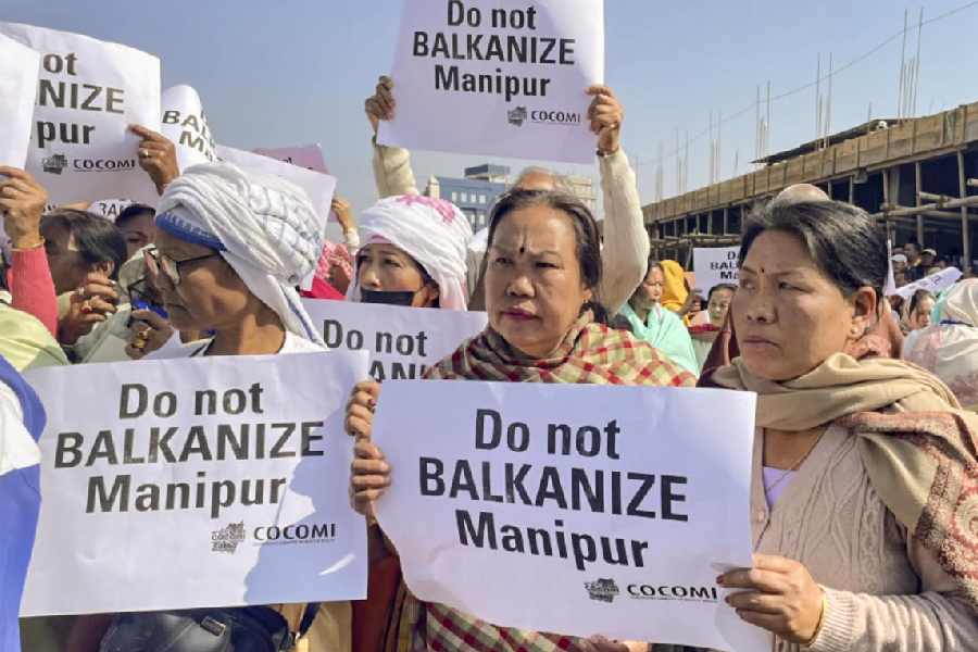 People take part in 'Save Manipur' rally, organised by the Coordinating Committee on Manipur Integrity (COCOMI)