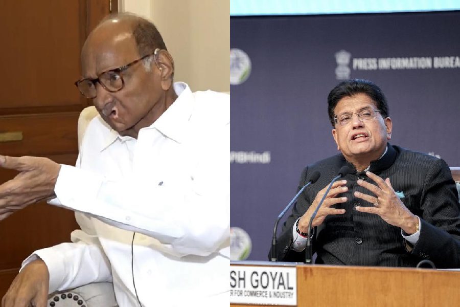 Sharad Pawar (left), Piyush Goyal