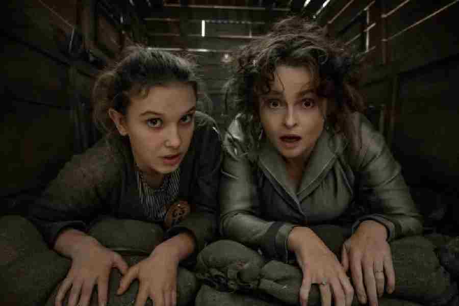 Helena Bonham Carter (right) plays the sharp-witted Eudoria, the mother of Sherlock and Enola Holmes
