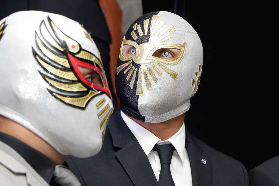 Masked 'lucha libre' wrestlers in Mexico City