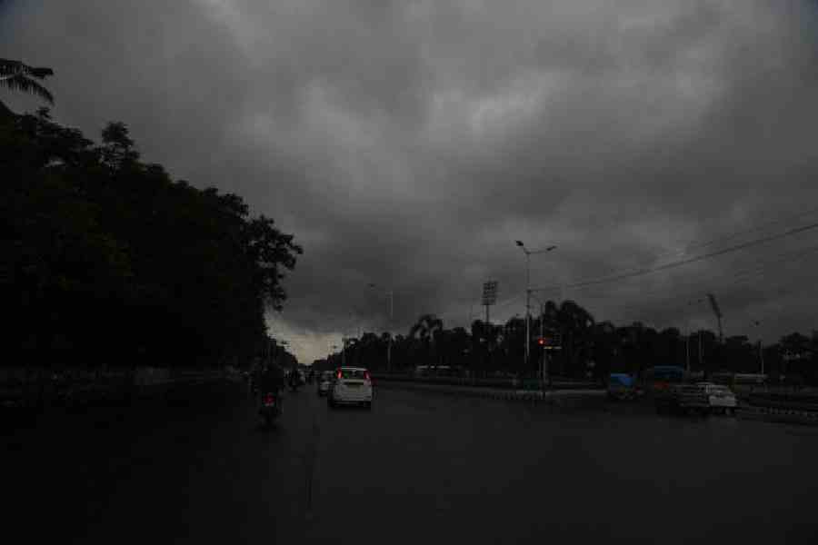 Dark clouds over Red Road on Monday morning