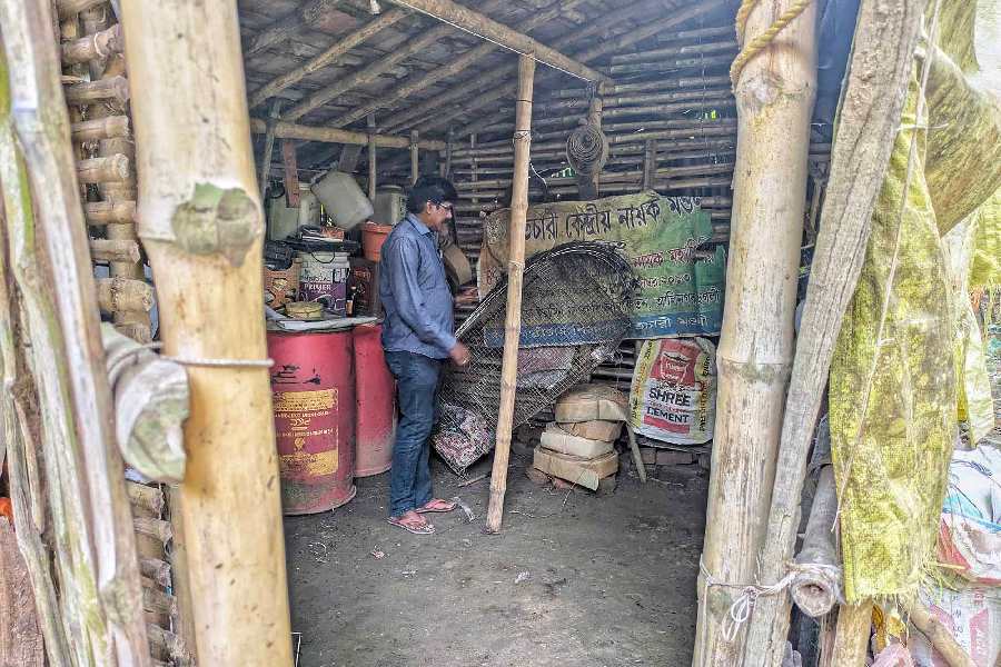 A shed in Kalya's house to treat the injured birds