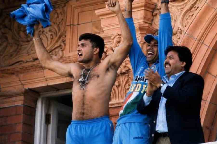 Ganguly's iconic 2002 image on the balcony of Lord's that has been recreated in the first-look poster 