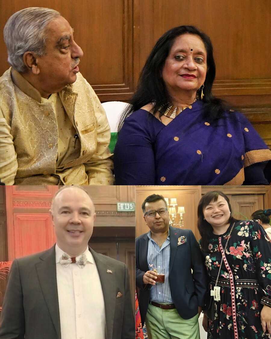 (L-R, clockwise) Head of INTACH, GM Kapur with tea businesswoman and honorary consul of Norway, Nayantara Palchowdhury; chef Katherin Lim with Gormei founder Argha Sen and consul of Italy in Kolkata Daniele Panfilo