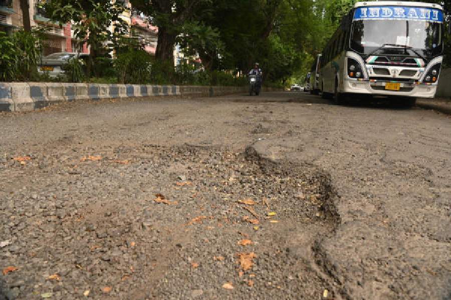 An enormous pothole in Salt Lake’s FE Block mirrors the civic apathy on Krishna Chakraborty’s watch. 