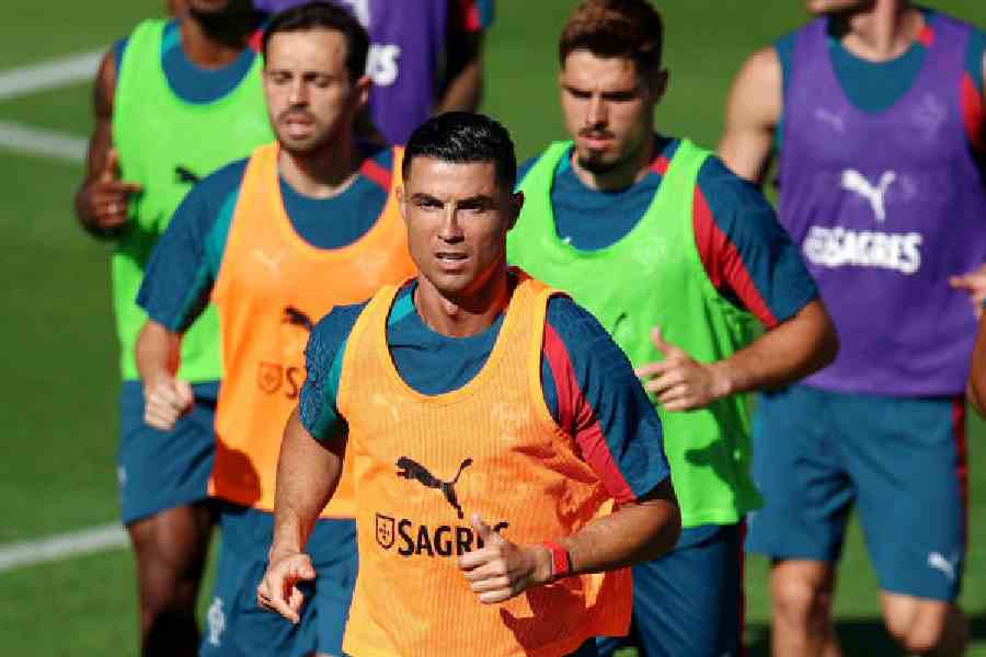 Cristiano Ronaldo during training