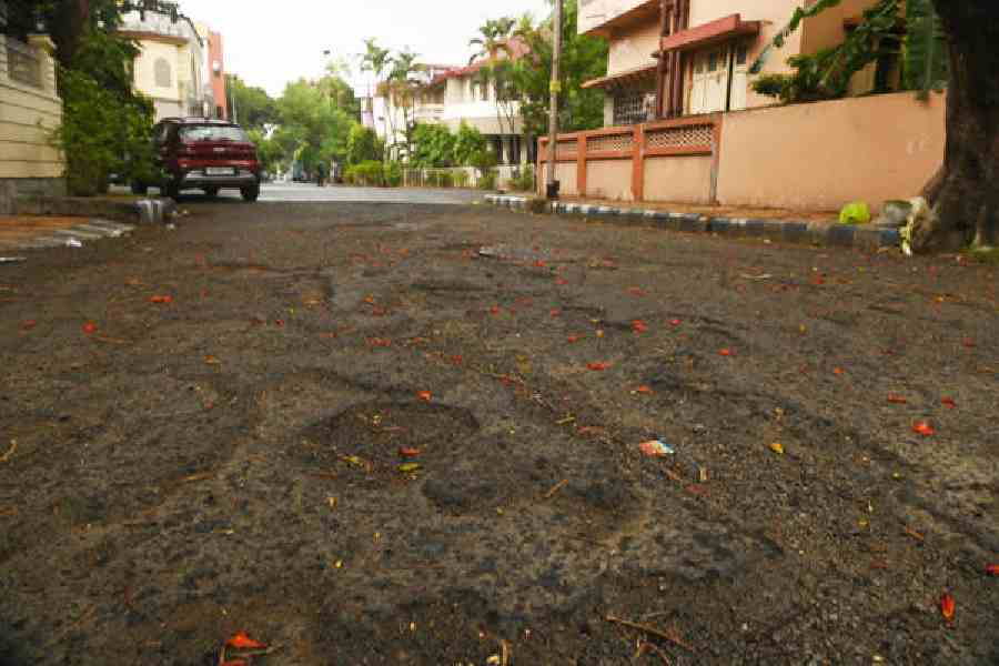 Bad condition of road at CA Block, Salt Lake