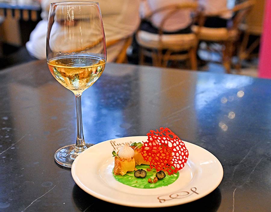 The menu opened with a Tarte au Citron Meringuée paired with a fresh Côtes du Rhône Blanc
