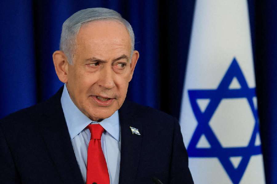 Israeli Prime Minister Benjamin Netanyahu speaks during a press conference, amid the U.S.-Israel conflict with Iran, in Jerusalem, March 19, 2026.