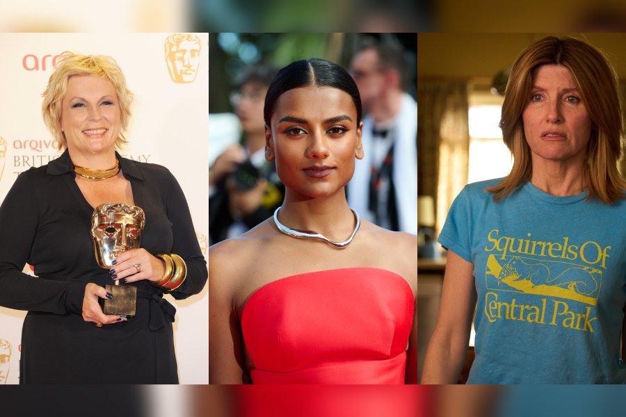 (left to right) Jennifer Saunders, Simone Ashley, Sharon Horgan