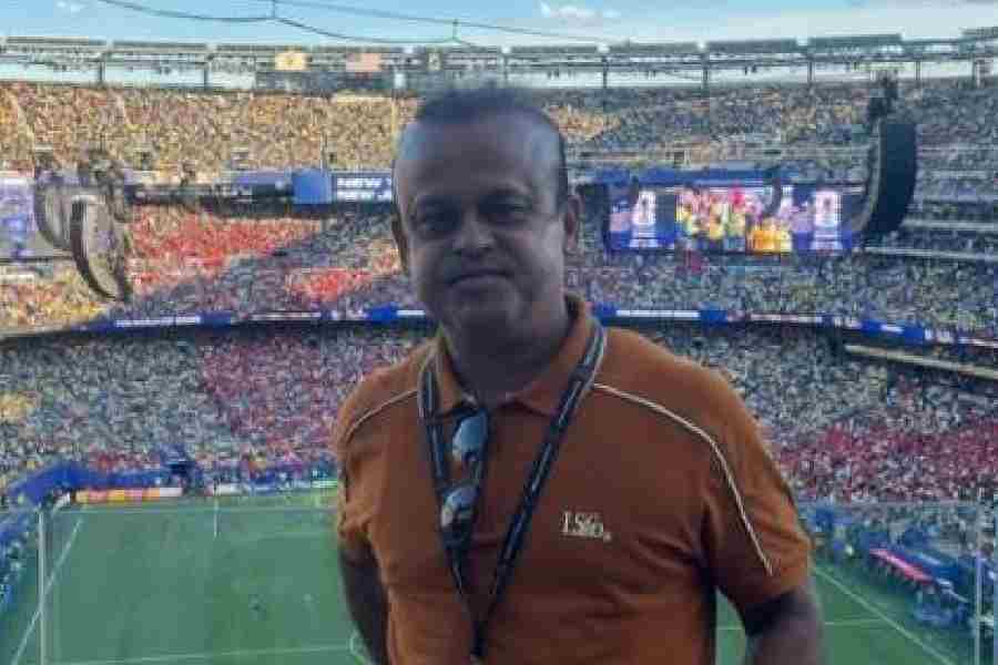 Arindam Deb at the Brazil-Morocco match