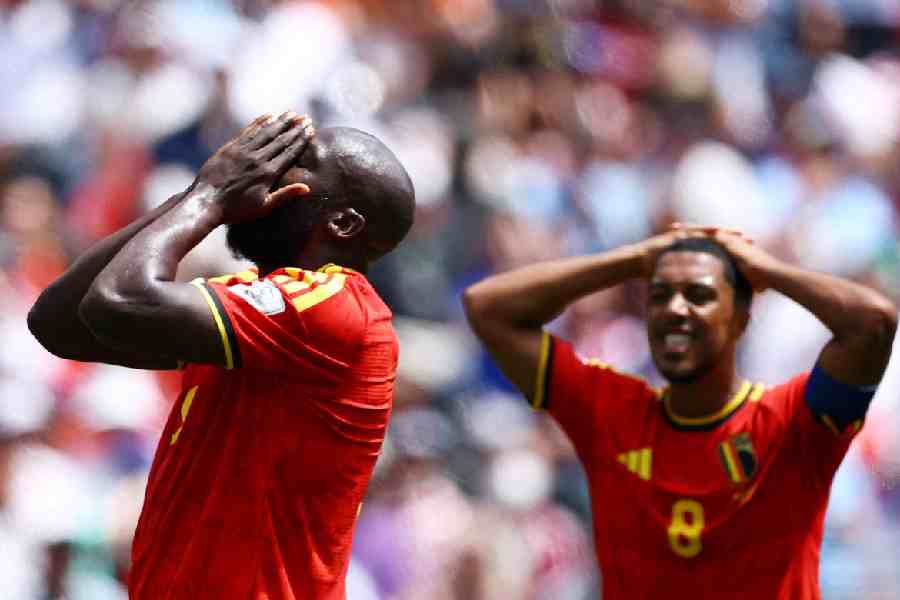 Belgium's Romelu Lukaku reacts during the Fifa World Cup 2026 Group G match against Egypt at Seattle Stadium in Seattle, Washington, on June 15, 2026.