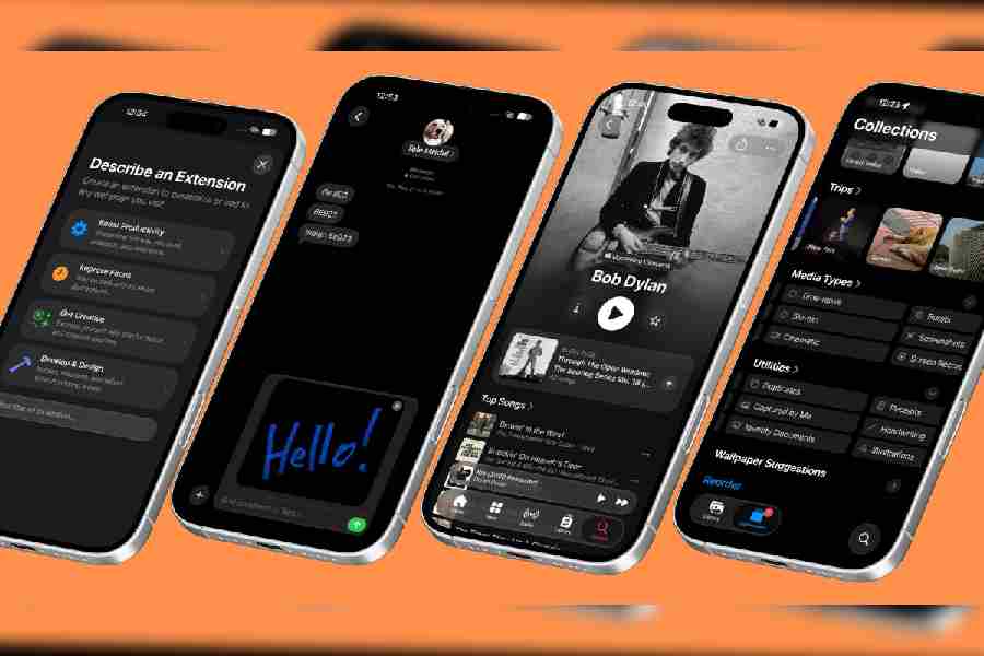 Also coming with iOS 27 (l-r): Create Extensions in Safari, drawing inside Message app, updates to Apple Music interface, and Captured by Me option in Photos app