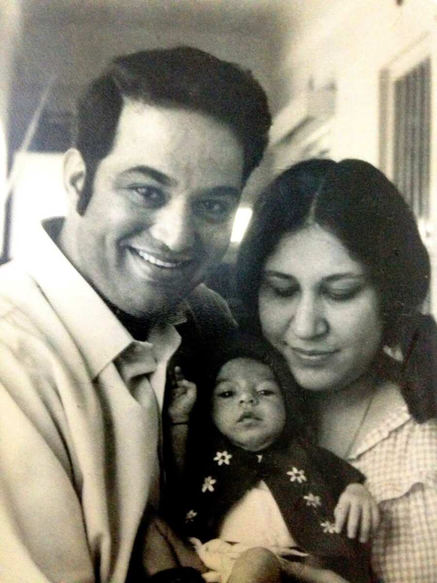 Little Rukshana with her ‘Beauty and the Beast’ parents