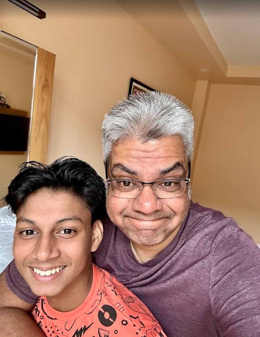 Ahan with his father, Indrajit Lahiri