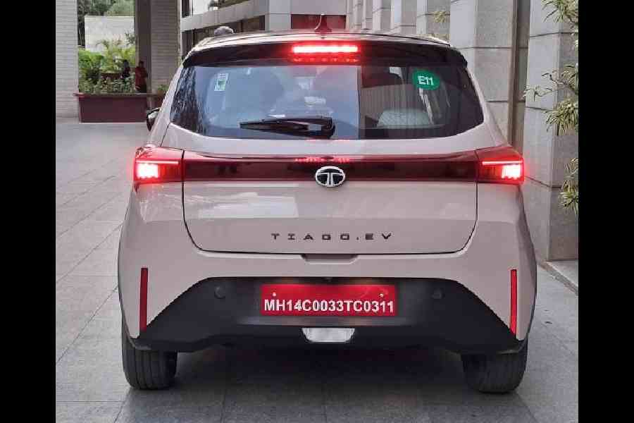 The rear, apart from the moniker, is the same as the petrol/CNG version. The tail lights get new design