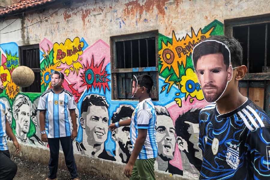 Local Footballers performed football skills in Fariapukur, Shyambazar