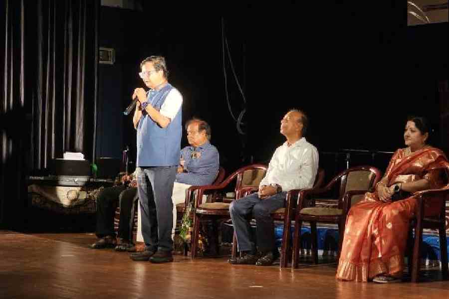 Chief guest Debashis Sen addresses the gathering