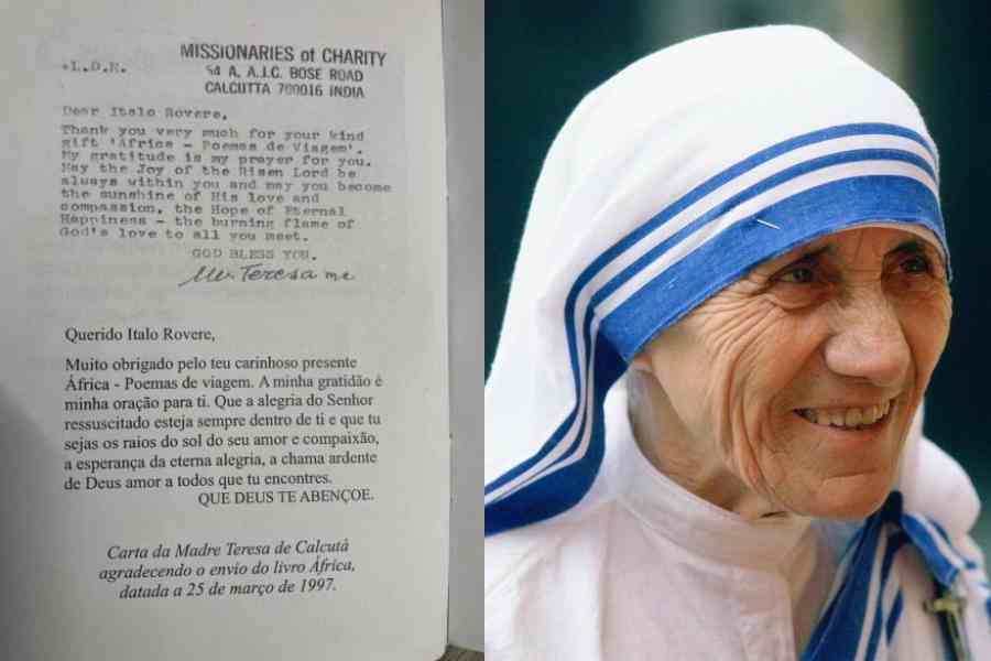 A letter by Saint Teresa to Italo Rovero, Mother Teresa
