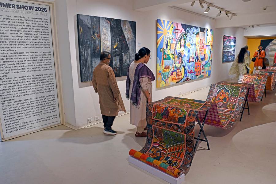 Summer Show 2026 celebrates the richness of Indian maximalism at CIMA. Above, Swarna Chitakar's ‘Corona Virus Full’ Story blends Patachitra with contemporary storytelling