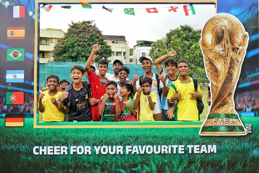 Fans posed for photos wearing their favourite kits