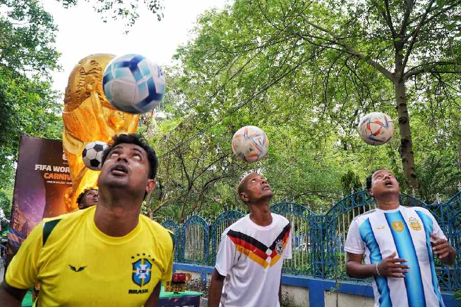 Freestyle footballers performed their skills