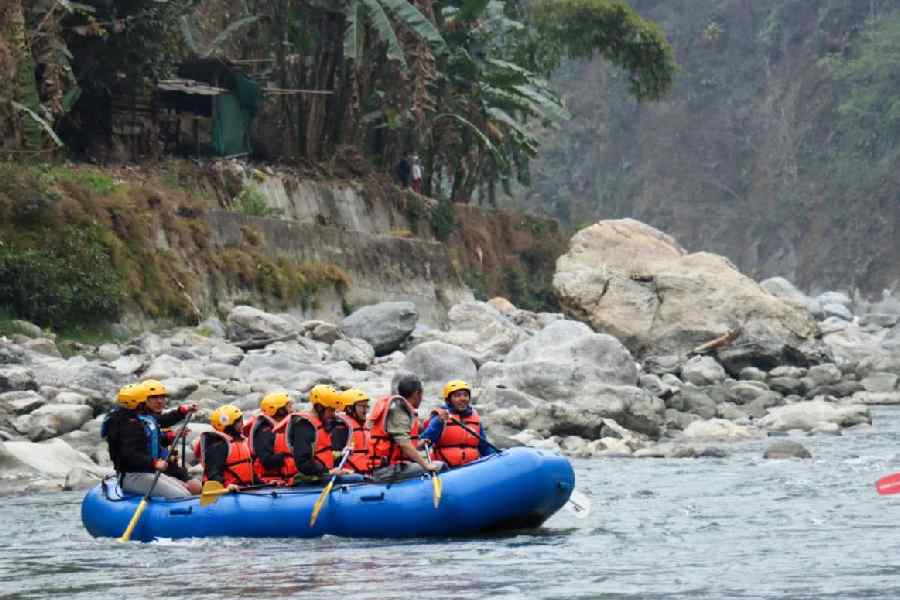 Participants in the rafting training programme conducted by the Sikkim government.