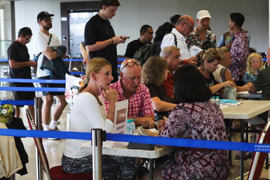Stranded passengers report to Qatar Airways customer service after flights to Doha, Dubai, and Abu Dhabi were cancelled