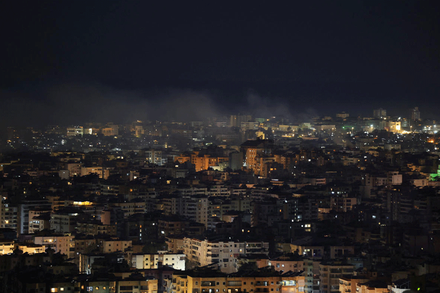 Smoke rises after Israeli strikes in Beirut's southern suburbs, Lebanon, March 2, 2026.