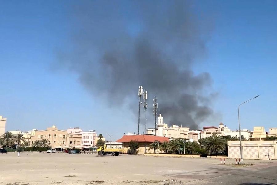 Smoke rises from an area surrounding U.S. Embassy following a strike, amid the US-Israel conflict with Iran, in Bayan, Kuwait, March 2