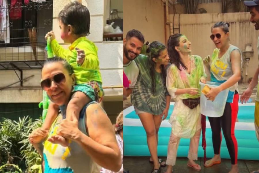 Neha Dhupia and Soha Ali Khan celebrate Holi