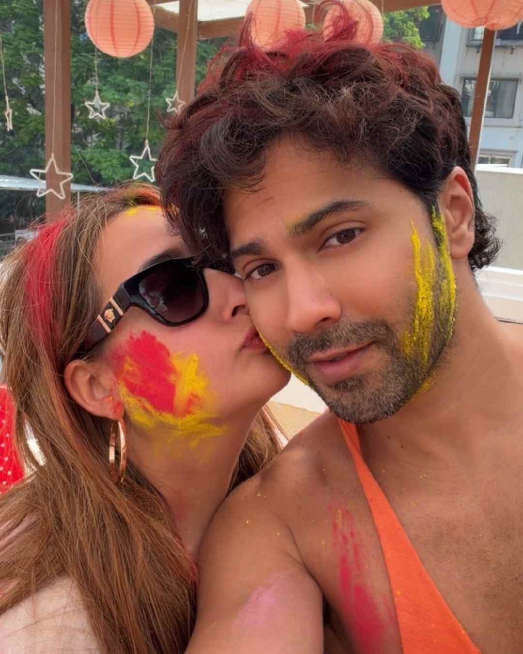 Varun Dhawan and wife Natasha Dalal celebrate Holi