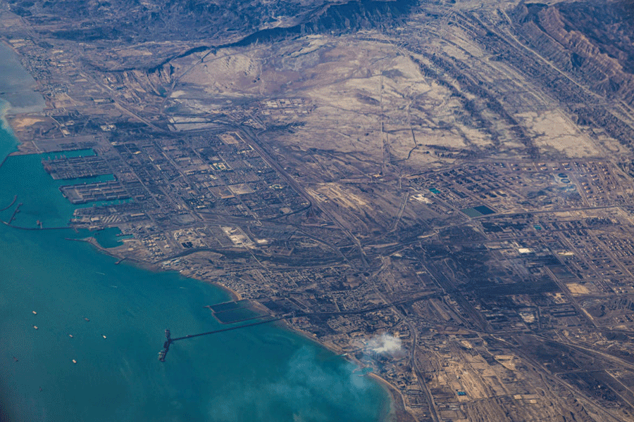 FILE PHOTO: An aerial view Port of Fujairah, United Arab Emirates in the strait of Hormuz, December 10, 2023.