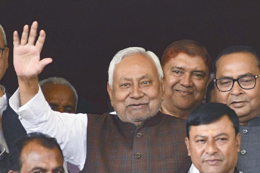Bihar Chief Minister Nitish Kumar arrives at the Assembly during the Budget session, in Patna, Tuesday, Feb. 24, 2026