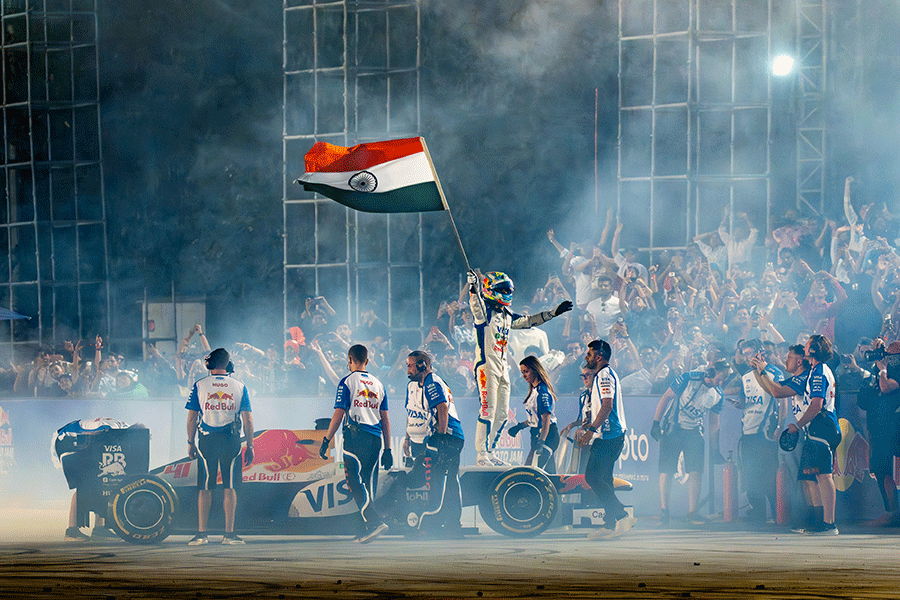 Arvid Lindblad seen at Red Bull Moto Jam in New Delhi.