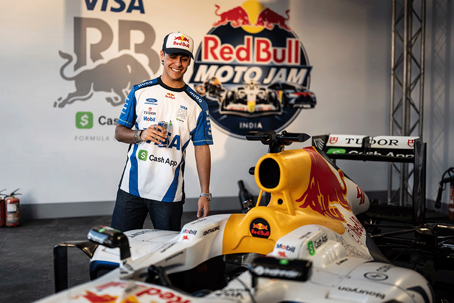 Arvid Lindblad seen at Red Bull Moto Jam in New Delhi.