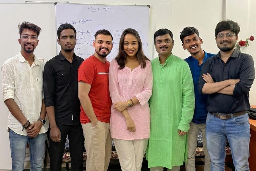 Team Stories By Aradhana — (left to right) Bipplab Ghosh, Vishal Khan, Joydeep Sen, Aradhana Chatterjee, Nilendu Gharami, Abhijit Das and Harshit Pandey