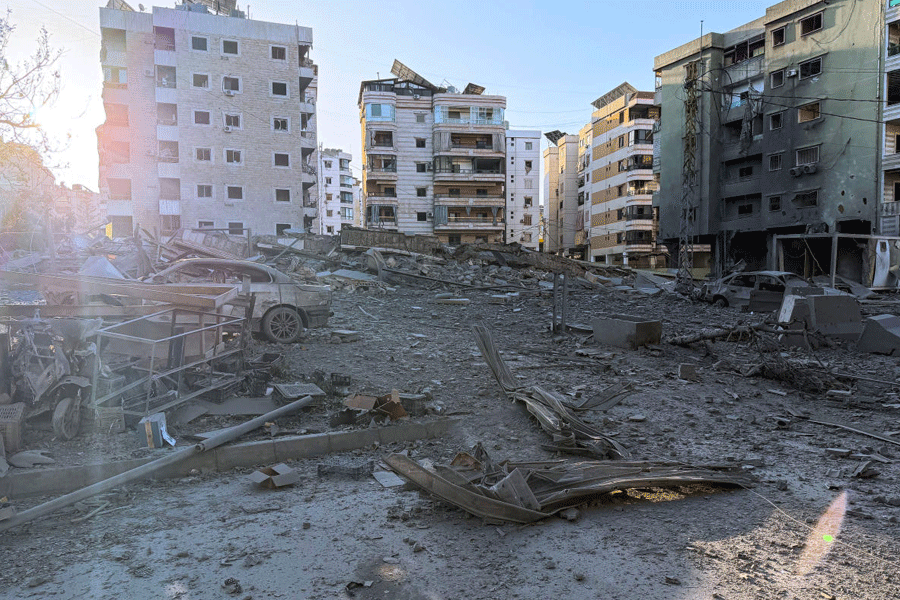 A view of a damaged building after an Israeli strike, following renewed hostilities between Hezbollah and Israel amid the U.S.-Israeli conflict with Iran, in Beirut, Lebanon, March 6, 2026.