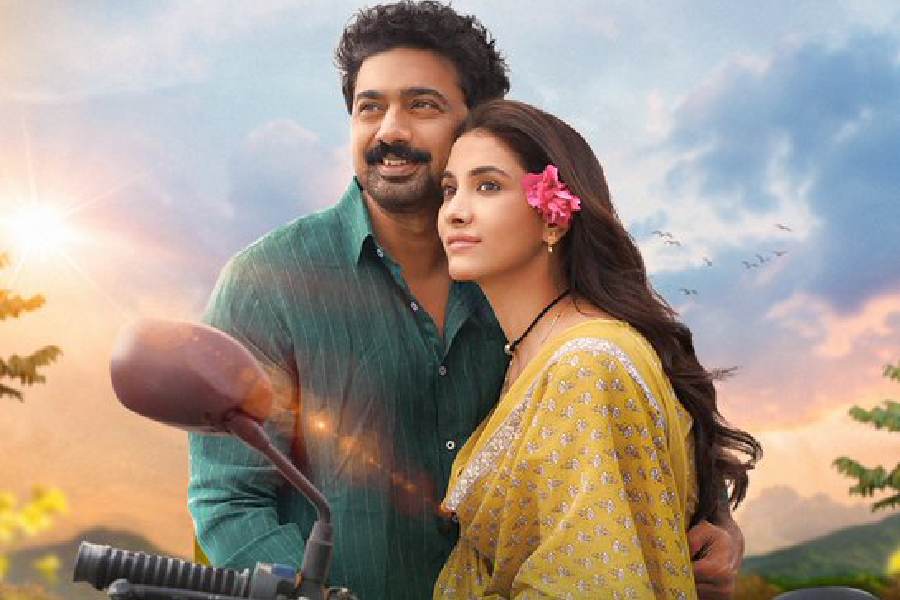 Dev and Rukmini Maitra in the poster of ‘Bike Ambulance Dada’