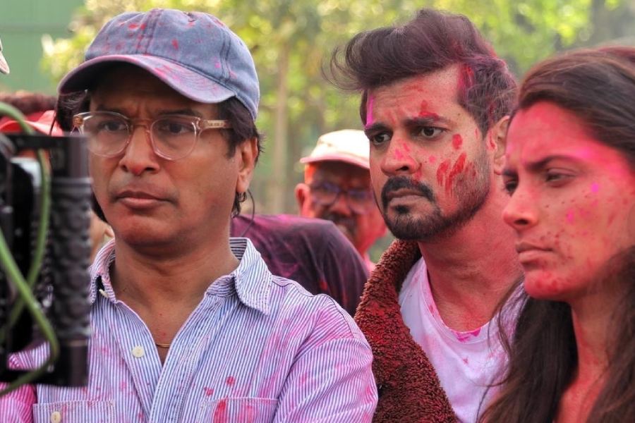 Tahir Raj Bhasin and Saiyami Kher on the sets of their upcoming film