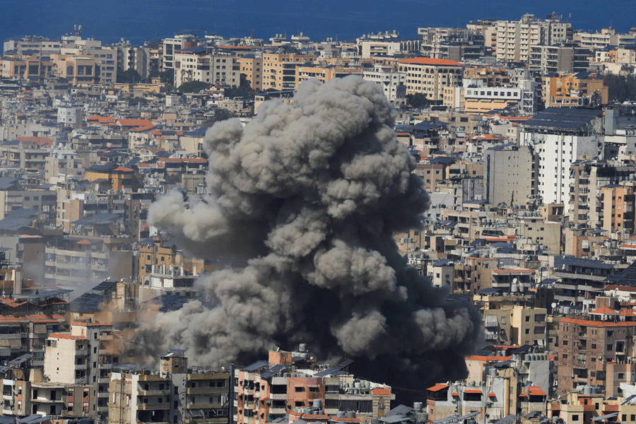 Smoke rises after an Israeli strike on Beirut's southern suburbs, Lebanon, March 11, 2026, following an escalation between Hezbollah and Israel amid the U.S.-Israeli conflict with Iran.